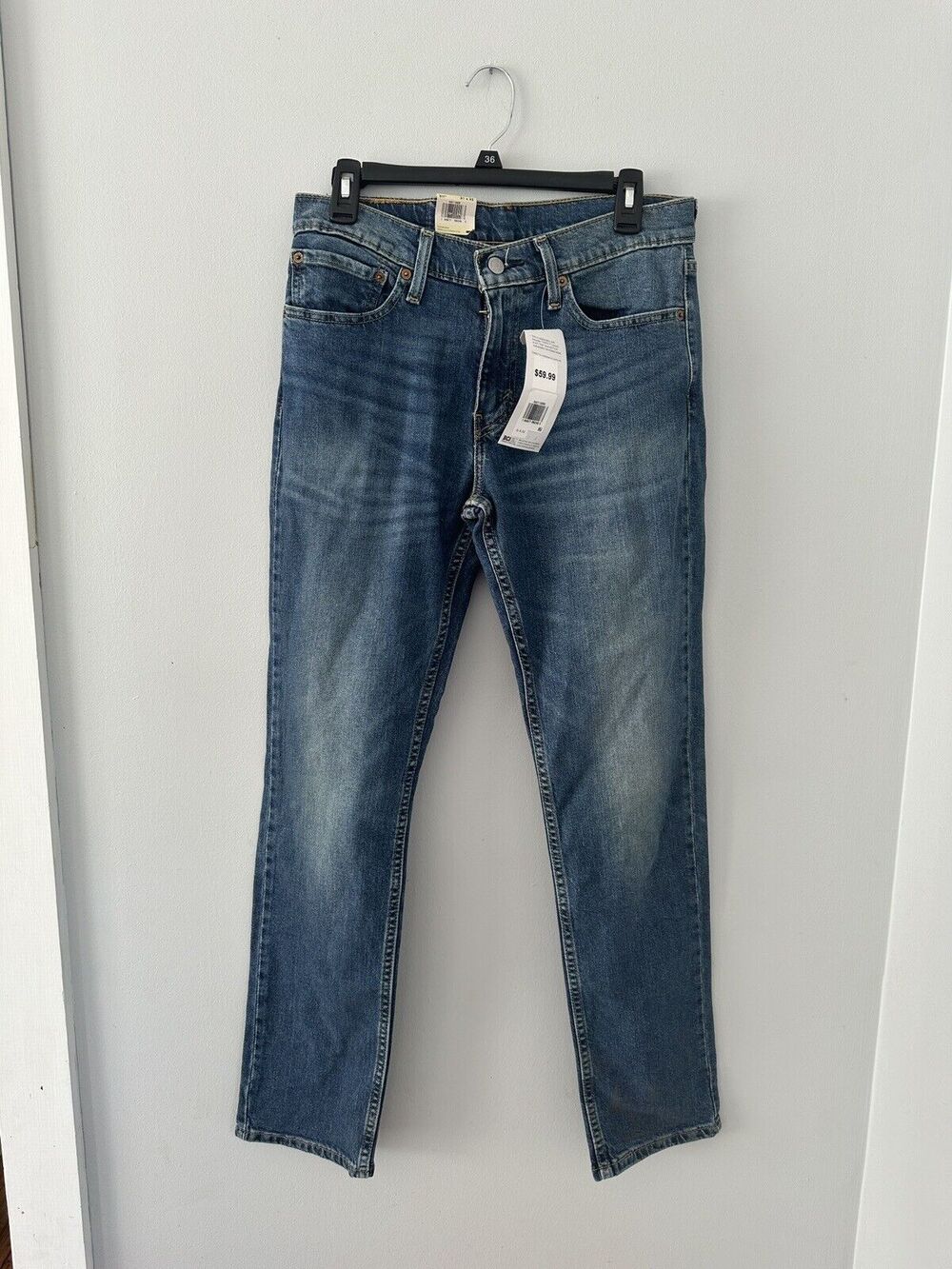 LEVI'S MENS 511 FLEX STRETCH TAPER BLUE ECO STONEWASHED DENIM JEANS 31W 32L NEW